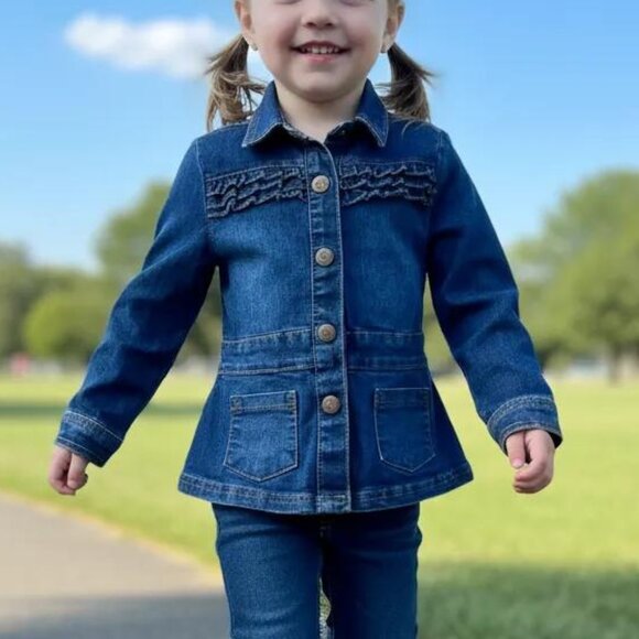 Vero Blue Denim Snap-Up Jean Jacket 4T - Picture 12 of 13